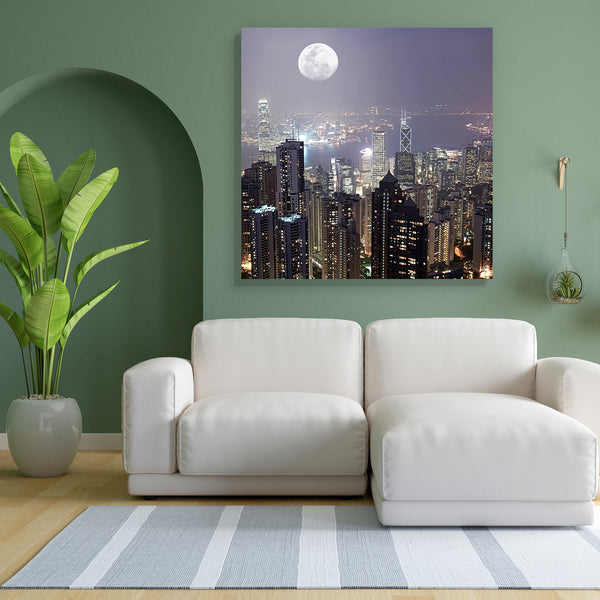 Skyline Of Hong Kong City Canvas Painting Synthetic Frame-Paintings MDF Framing-AFF_FR-IC 5000206 IC 5000206, Asian, Automobiles, Business, Chinese, Cities, City Views, Landmarks, Places, Skylines, Transportation, Travel, Urban, Vehicles, Victorian, skyline, of, hong, kong, city, canvas, painting, for, bedroom, living, room, engineered, wood, frame, night, asia, bright, building, china, cityscape, destinations, district, downtown, dusk, east, exterior, finance, harbor, illuminated, landmark, light, lighting