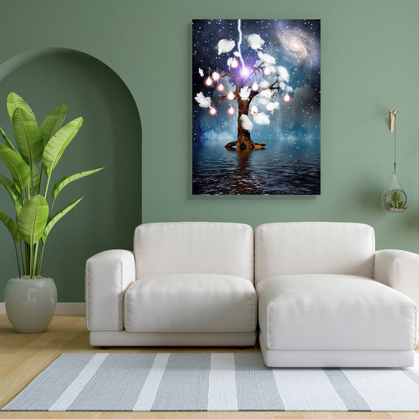 Eternal Tree Canvas Painting Synthetic Frame-Paintings MDF Framing-AFF_FR-IC 5000234 IC 5000234, Astronomy, Cities, City Views, Conceptual, Cosmology, Fantasy, Futurism, Religion, Religious, Science Fiction, Signs and Symbols, Space, Spiritual, Stars, Still Life, Symbols, eternal, tree, canvas, painting, for, bedroom, living, room, engineered, wood, frame, still, life, soul, ambiance, astral, aura, beautiful, bulb, calm, cluster, concept, cosmic, cosmos, creative, deep, earth, electricity, energy, future, g