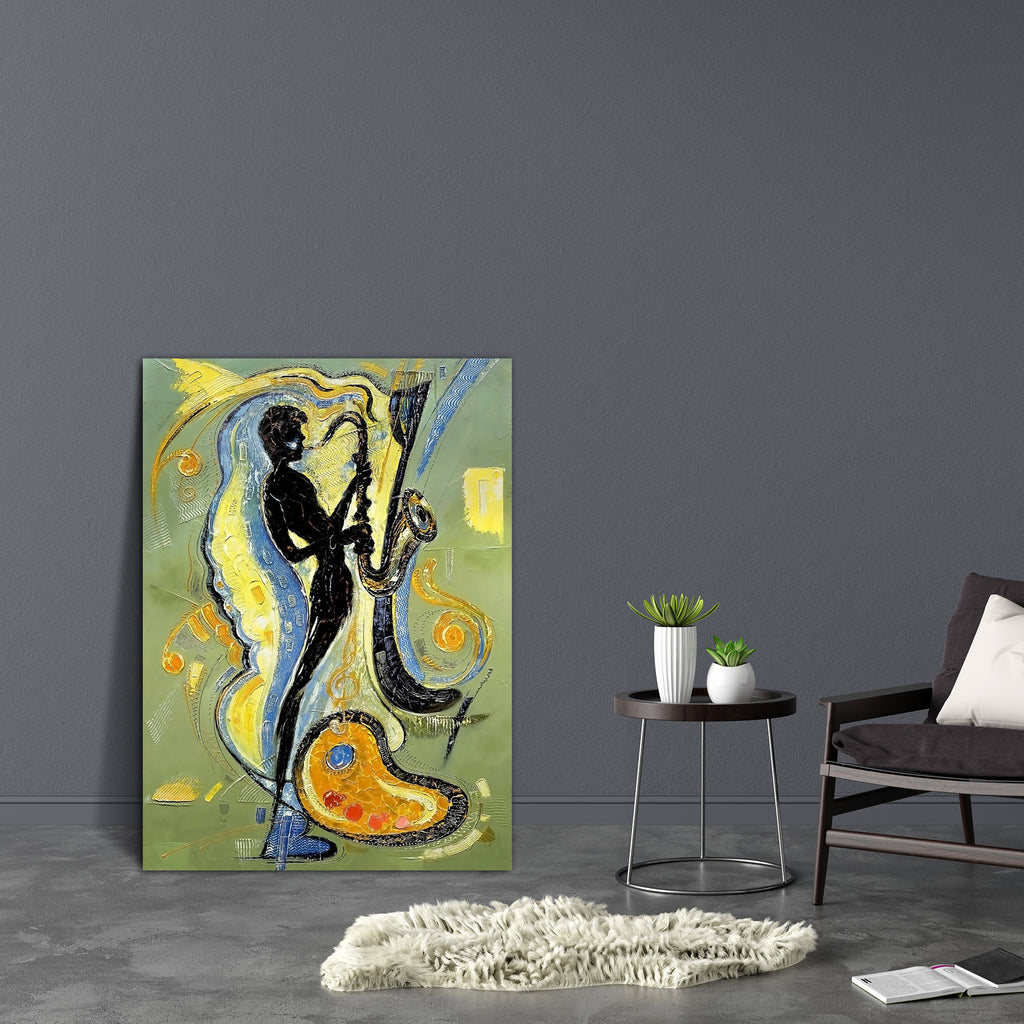 Musician Playing A Saxophone Canvas Painting Synthetic Frame-Paintings MDF Framing-AFF_FR-IC 5000388 IC 5000388, Art and Paintings, Drawing, Impressionism, Music, Music and Dance, Music and Musical Instruments, Paintings, musician, playing, a, saxophone, canvas, painting, synthetic, frame, oil, art, imagination, mood, paints, picture, registration, artzfolio, wall decor for living room, wall frames for living room, frames for living room, wall art, canvas painting, wall frame, scenery, panting, paintings fo