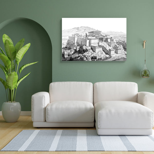 The Acropolis At Athens Canvas Painting Synthetic Frame-Paintings MDF Framing-AFF_FR-IC 5005012 IC 5005012, Ancient, Architecture, Drawing, Greek, Historical, Illustrations, Landmarks, Landscapes, Medieval, Places, Scenic, Victorian, Vintage, the, acropolis, at, athens, canvas, painting, for, bedroom, living, room, engineered, wood, frame, antique, classical, engraving, greece, illustration, landmark, landscape, monument, artzfolio, wall decor for living room, wall frames for living room, frames for living 