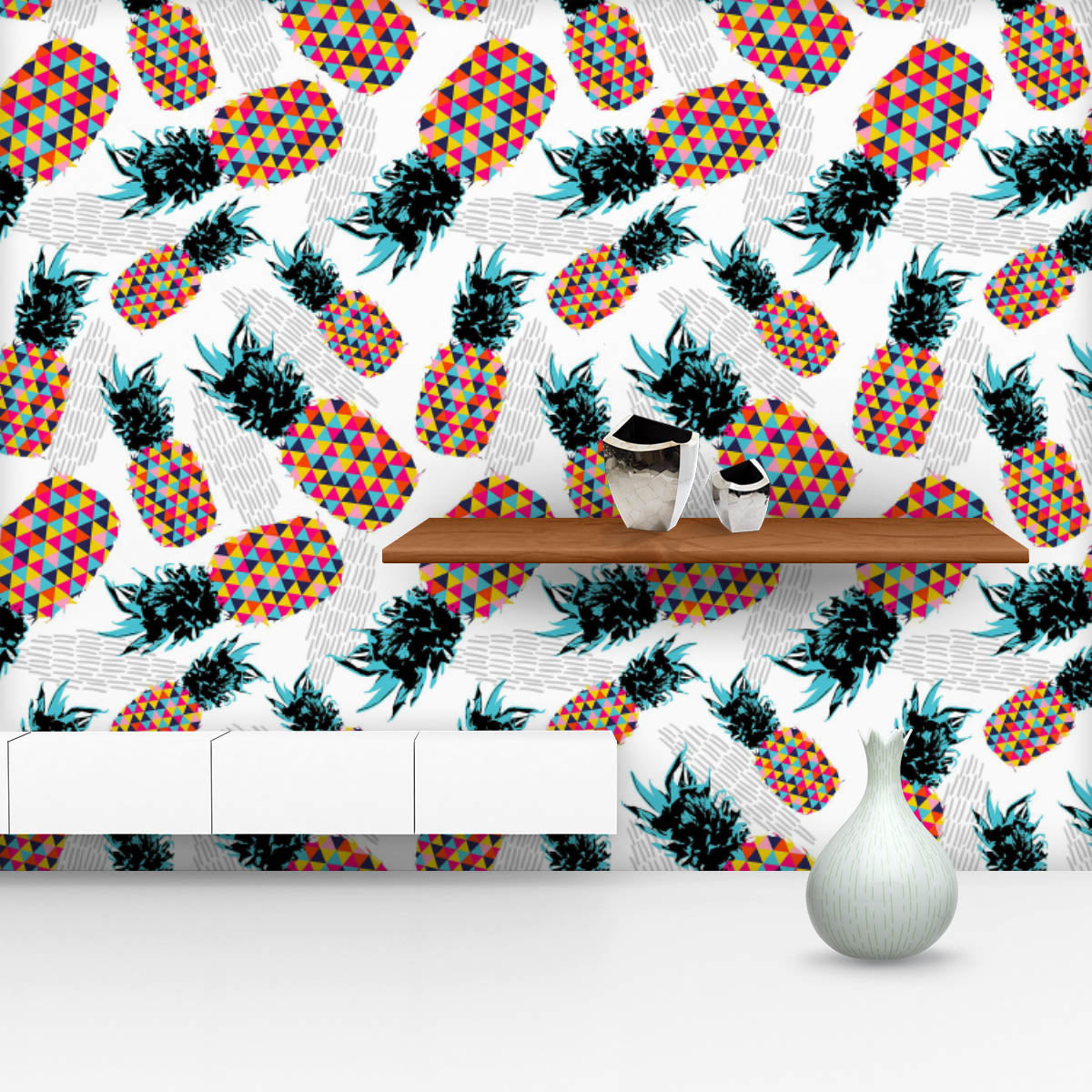 Retro Summer Fruit D3 Wallpaper Roll - ArtzFolio.com