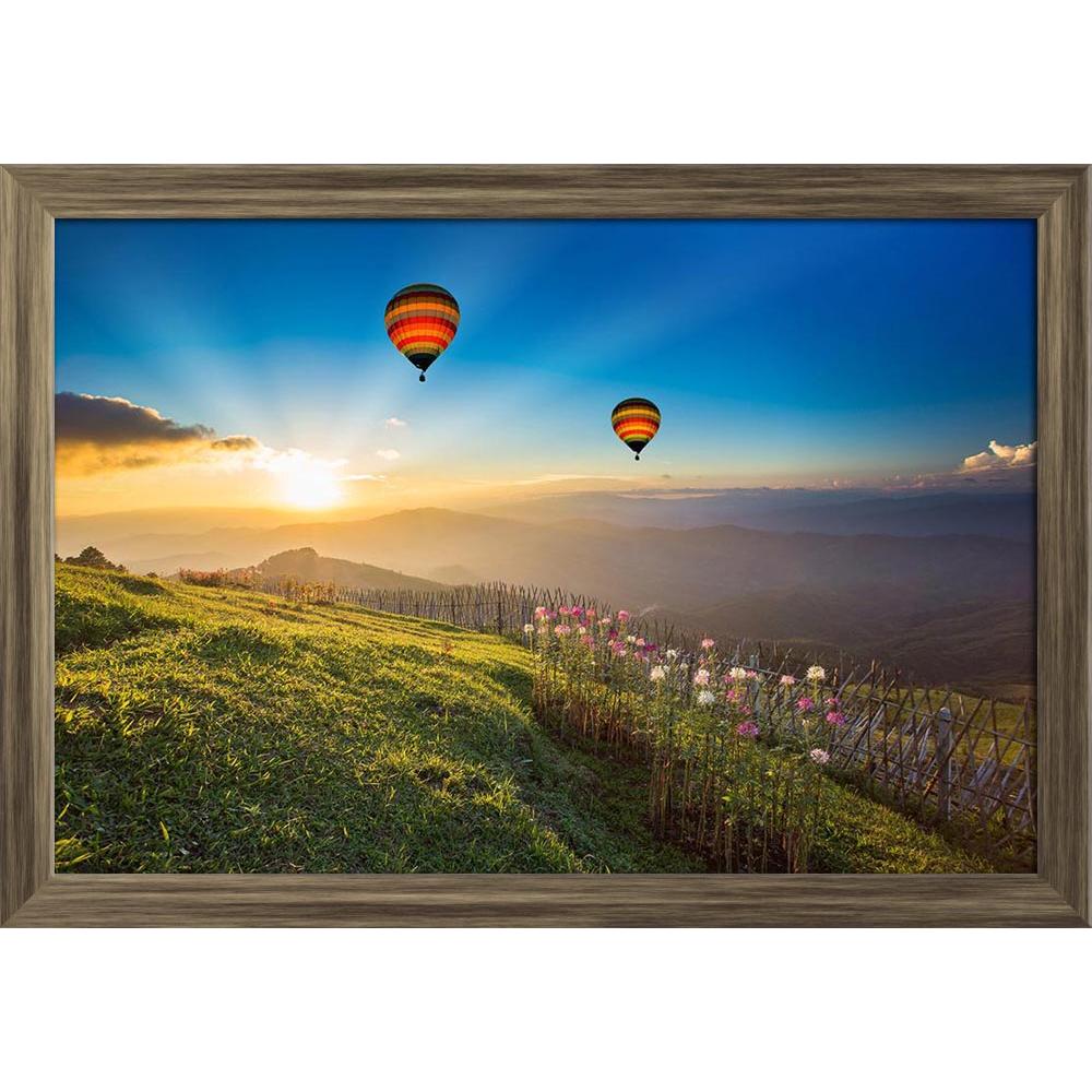 ArtzFolio Sunset Over Forest Mountain With Hot Air Balloon Paper Poster Frame | Top Acrylic Glass-Paper Posters Framed-AZART24227747POS_FR_L-Image Code 5002988 Vishnu Image Folio Pvt Ltd, IC 5002988, ArtzFolio, Paper Posters Framed, Landscapes, Photography, sunset, over, forest, mountain, with, hot, air, balloon, paper, poster, frame, top, acrylic, glass, landscape, mountains, sunrise, sky, sun, nature, beautiful, summer, background, fantasy, color, dawn, morning, evening, heaven, sunlight, travel, season, 