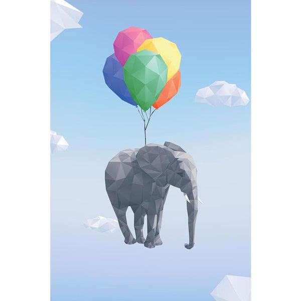 Low Poly Elephant Unframed Paper Poster-Paper Posters Unframed-POS_UN-IC 5004259 IC 5004259, Animals, Automobiles, Digital, Digital Art, Fantasy, Geometric, Geometric Abstraction, Graphic, Surrealism, Transportation, Travel, Triangles, Vehicles, low, poly, elephant, unframed, paper, wall, poster, balloon, balloons, surreal, flying, air, animal, clouds, colorful, concept, dream, freight, levitating, levitation, polygon, polygonal, sky, weight, artzfolio, posters, wall posters, posters for room, posters for r