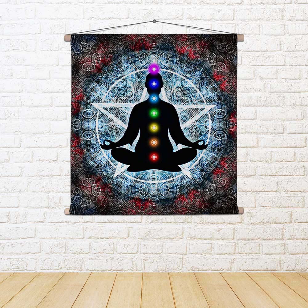 ArtzFolio In Meditation With Chakras Fabric Painting Tapestry Scroll Art Hanging-Scroll Art-AZART36974292TAP_L-Image Code 5004327 Vishnu Image Folio Pvt Ltd, IC 5004327, ArtzFolio, Scroll Art, Religious, Traditional, Digital Art, in, meditation, with, chakras, fabric, painting, tapestry, scroll, art, hanging, tapestries, room tapestry, hanging tapestry, huge tapestry, amazonbasics, tapestry cloth, fabric wall hanging, unique tapestries, wall tapestry, small tapestry, tapestry wall decor, cheap tapestries, a