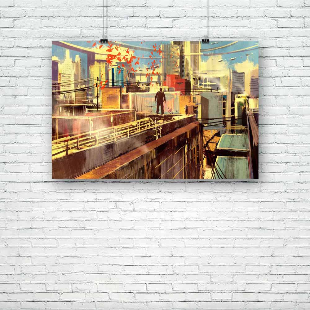 Business Man Standing On The Rooftop Unframed Paper Poster-Paper Posters Unframed-POS_UN-IC 5004958 IC 5004958, Abstract Expressionism, Abstracts, Architecture, Art and Paintings, Automobiles, Business, Cities, City Views, Digital, Digital Art, Graphic, Illustrations, Paintings, Perspective, Science Fiction, Semi Abstract, Signs, Signs and Symbols, Sports, Transportation, Travel, Vehicles, Watercolour, man, standing, on, the, rooftop, unframed, paper, poster, abstract, acrylic, action, adventure, art, artis