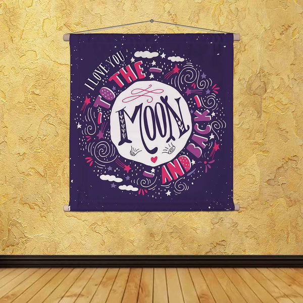 ArtzFolio I Love You To The Moon & Back D1 Fabric Painting Tapestry Scroll Art Hanging-Scroll Art-AZART44494785TAP_L-Image Code 5005223 Vishnu Image Folio Pvt Ltd, IC 5005223, ArtzFolio, Scroll Art, Kids, Love, Quotes, Digital Art, i, you, to, the, moon, back, d1, canvas, fabric, painting, tapestry, scroll, art, hanging, quote, hand, drawn, vintage, print, stars, lettering, used, as, poster, greeting, card, wedding, valentine's, day, tapestries, room tapestry, hanging tapestry, huge tapestry, amazonbasics, 
