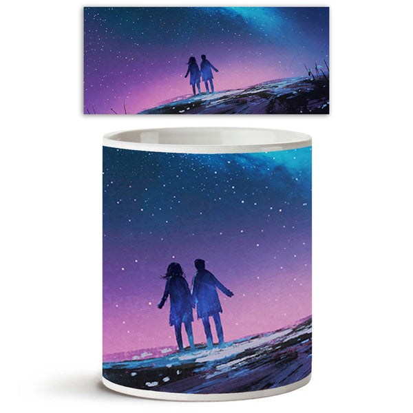 Couple Holding Hands Against The Milky Way Galaxy Ceramic Coffee Tea Mug Inside White-Coffee Mugs-MUG-IC 5005251 IC 5005251, Abstract Expressionism, Abstracts, Art and Paintings, Astronomy, Cosmology, Illustrations, Landscapes, Love, Mountains, Nature, Paintings, Romance, Scenic, Science Fiction, Semi Abstract, Signs, Signs and Symbols, Space, Stars, Watercolour, couple, holding, hands, against, the, milky, way, galaxy, ceramic, coffee, tea, mug, inside, white, universe, painting, magic, oil, watercolor, sc