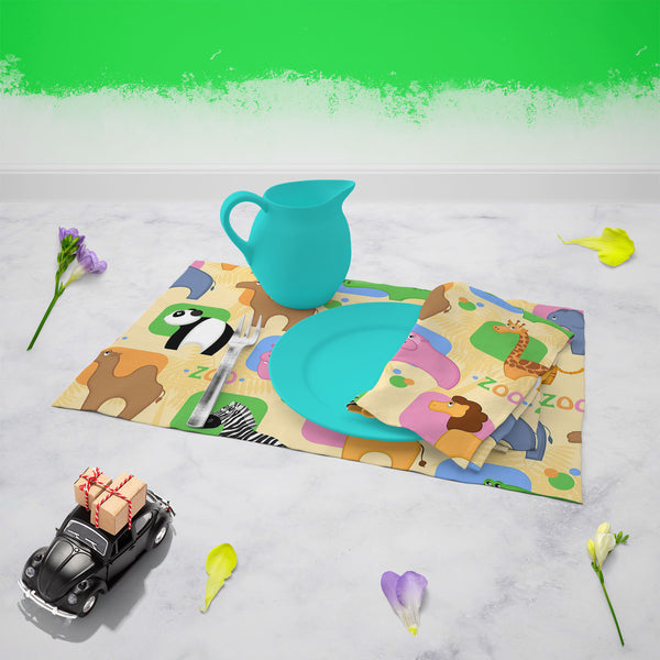 African Animals D1 Table Napkin-Table Napkins-NAP_TB-IC 5007209 IC 5007209, Abstract Expressionism, Abstracts, African, Animals, Animated Cartoons, Botanical, Caricature, Cartoons, Floral, Flowers, Nature, Patterns, Semi Abstract, d1, table, napkin, for, dining, center, poly, cotton, fabric, funny, abstract, africa, animal, background, camel, cartoon, colorful, crocodile, cute, elephant, giraffe, hippo, life, lion, mammal, material, palm, panda, pattern, repeated, river, seamless, textile, tiger, tile, wall