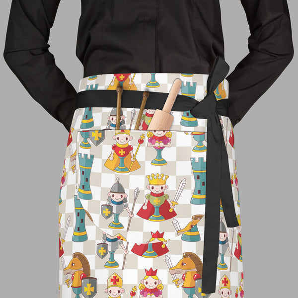 Cartoon Chess Apron | Adjustable, Free Size & Waist Tiebacks-Aprons Waist to Feet-APR_WS_FT-IC 5007214 IC 5007214, Animated Cartoons, Black, Black and White, Caricature, Cartoons, Comics, Illustrations, Patterns, Sports, White, Wooden, cartoon, chess, full-length, waist, to, feet, apron, poly-cotton, fabric, adjustable, tiebacks, adorable, backdrop, background, battle, bishop, board, castle, collection, color, colorful, comic, competition, cute, decor, decoration, frame, game, group, horse, illustration, ki