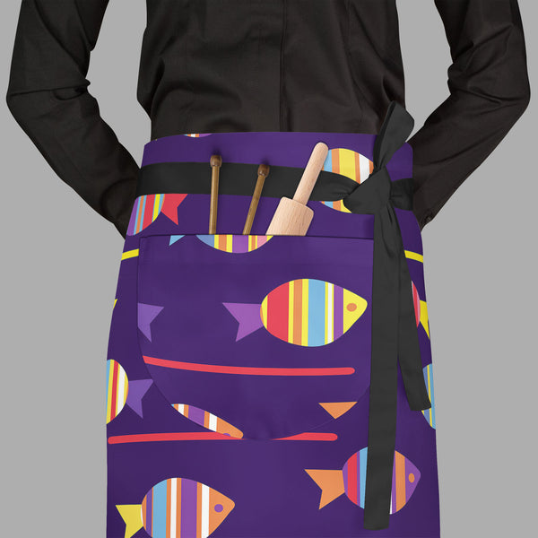 Colourful Fishes Apron | Adjustable, Free Size & Waist Tiebacks-Aprons Waist to Feet-APR_WS_FT-IC 5007222 IC 5007222, Animals, Animated Cartoons, Art and Paintings, Baby, Birds, Caricature, Cartoons, Children, Decorative, Digital, Digital Art, Fantasy, Graphic, Illustrations, Kids, Nature, Paintings, Patterns, Scenic, Signs, Signs and Symbols, colourful, fishes, full-length, waist, to, feet, apron, poly-cotton, fabric, adjustable, tiebacks, fish, pattern, cartoon, animal, aquarium, aquatic, background, beau