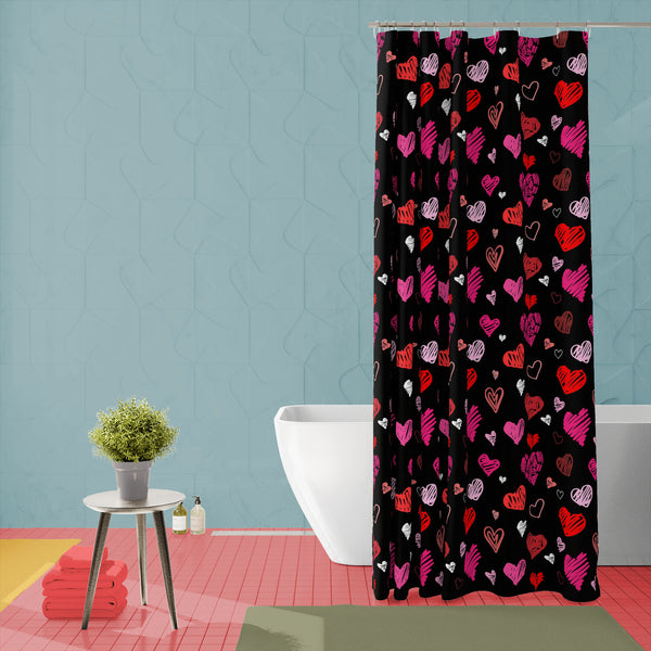 Love Heart Washable Waterproof Shower Curtain-Shower Curtains-CUR_SH-IC 5007262 IC 5007262, Abstract Expressionism, Abstracts, Ancient, Art and Paintings, Black, Black and White, Culture, Ethnic, Hand Drawn, Hearts, Historical, Holidays, Icons, Illustrations, Love, Medieval, Modern Art, Patterns, Retro, Romance, Semi Abstract, Signs, Signs and Symbols, Sketches, Symbols, Traditional, Tribal, Vintage, Wedding, World Culture, heart, washable, waterproof, polyester, shower, curtain, eyelets, pattern, romantic,