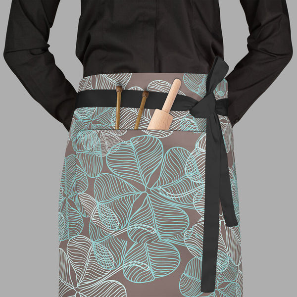 Clover Apron | Adjustable, Free Size & Waist Tiebacks-Aprons Waist to Feet-APR_WS_FT-IC 5007267 IC 5007267, Abstract Expressionism, Abstracts, Ancient, Art and Paintings, Black, Black and White, Botanical, Culture, Decorative, Ethnic, Floral, Flowers, Historical, Illustrations, Medieval, Nature, Patterns, Semi Abstract, Traditional, Tribal, Vintage, Wedding, White, Wooden, World Culture, clover, full-length, waist, to, feet, apron, poly-cotton, fabric, adjustable, tiebacks, pattern, abstract, background, ar