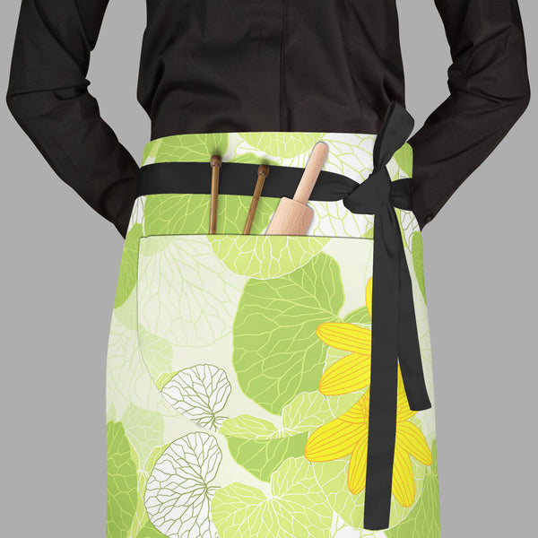 Green Leaves D1 Apron | Adjustable, Free Size & Waist Tiebacks-Aprons Waist to Feet-APR_WS_FT-IC 5007305 IC 5007305, Abstract Expressionism, Abstracts, Ancient, Art and Paintings, Botanical, Decorative, Digital, Digital Art, Floral, Flowers, Graphic, Historical, Illustrations, Medieval, Nature, Patterns, Retro, Scenic, Semi Abstract, Signs, Signs and Symbols, Vintage, Wedding, Wooden, green, leaves, d1, full-length, waist, to, feet, apron, poly-cotton, fabric, adjustable, tiebacks, abstract, art, backdrop, 