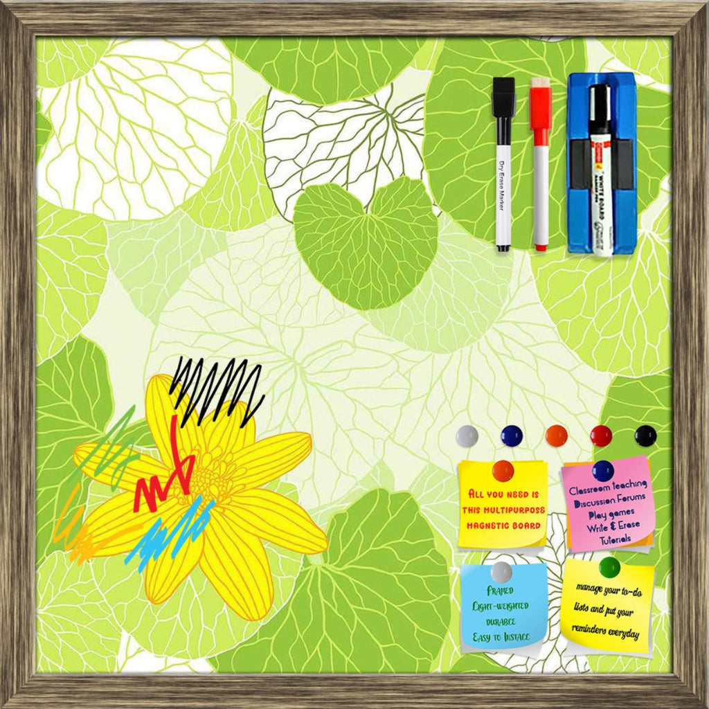 Green Leaves Framed Magnetic Dry Erase Board | Combo with Magnet Buttons & Markers-Magnetic Boards Framed-MGB_FR-IC 5007305 IC 5007305, Abstract Expressionism, Abstracts, Ancient, Art and Paintings, Botanical, Decorative, Digital, Digital Art, Floral, Flowers, Graphic, Historical, Illustrations, Medieval, Nature, Patterns, Retro, Scenic, Semi Abstract, Signs, Signs and Symbols, Vintage, Wedding, Wooden, green, leaves, framed, magnetic, dry, erase, board, printed, whiteboard, with, 4, magnets, 2, markers, 1,
