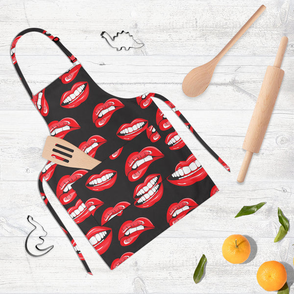 Lips D1 Apron | Adjustable, Free Size & Waist Tiebacks-Aprons Neck to Knee-APR_NK_KN-IC 5007360 IC 5007360, Art and Paintings, Illustrations, Love, Modern Art, Patterns, People, Pop Art, Romance, Signs, Signs and Symbols, lips, d1, full-length, neck, to, knee, apron, poly-cotton, fabric, adjustable, buckle, waist, tiebacks, pop, art, mouth, modern, background, beauty, color, colorful, cosmetic, design, desire, emotions, female, fun, funny, girl, illustration, kiss, laughter, lipstick, lover, makeup, open, p