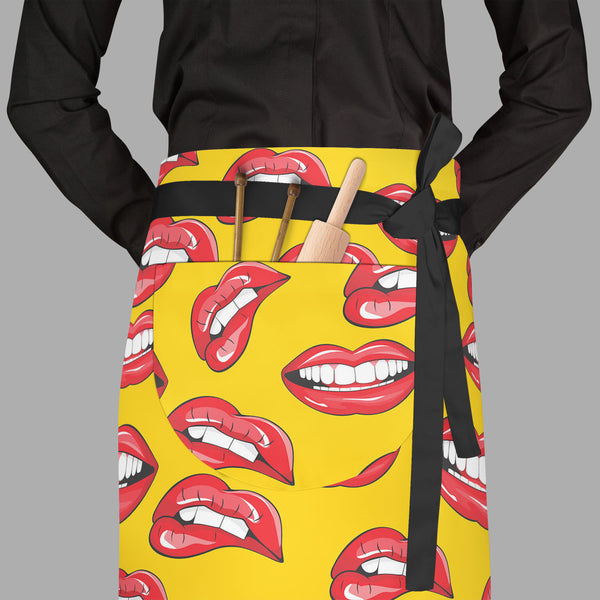 Lips D2 Apron | Adjustable, Free Size & Waist Tiebacks-Aprons Waist to Feet-APR_WS_FT-IC 5007361 IC 5007361, Art and Paintings, Illustrations, Love, Modern Art, Patterns, People, Pop Art, Romance, Signs, Signs and Symbols, lips, d2, full-length, waist, to, feet, apron, poly-cotton, fabric, adjustable, tiebacks, pop, art, background, beauty, color, colorful, cosmetic, design, desire, emotions, female, fun, funny, girl, illustration, kiss, laughter, lipstick, lover, makeup, modern, mouth, open, paint, pattern