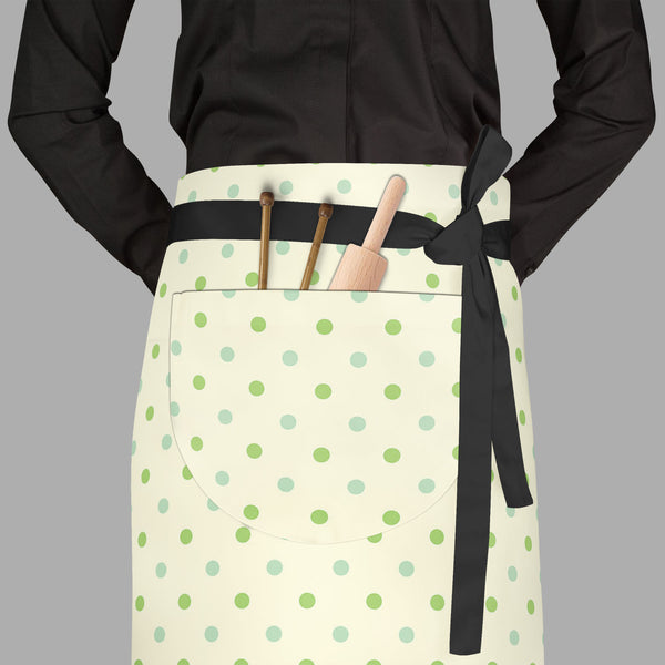 Green Polka Dots Apron | Adjustable, Free Size & Waist Tiebacks-Aprons Waist to Feet-APR_WS_FT-IC 5007377 IC 5007377, Abstract Expressionism, Abstracts, Art and Paintings, Black, Black and White, Books, Circle, Decorative, Digital, Digital Art, Dots, Geometric, Geometric Abstraction, Graphic, Holidays, Illustrations, Modern Art, Patterns, Semi Abstract, Signs, Signs and Symbols, White, green, polka, full-length, waist, to, feet, apron, poly-cotton, fabric, adjustable, tiebacks, pattern, wallpaper, scrapbook