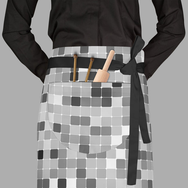 Black & White Square Apron | Adjustable, Free Size & Waist Tiebacks-Aprons Waist to Feet-APR_WS_FT-IC 5007380 IC 5007380, Abstract Expressionism, Abstracts, Art and Paintings, Black, Black and White, Books, Decorative, Digital, Digital Art, Fashion, Geometric, Geometric Abstraction, Graphic, Illustrations, Modern Art, Patterns, Retro, Semi Abstract, Signs, Signs and Symbols, White, square, full-length, waist, to, feet, apron, poly-cotton, fabric, adjustable, tiebacks, abstract, album, art, artistic, backdro