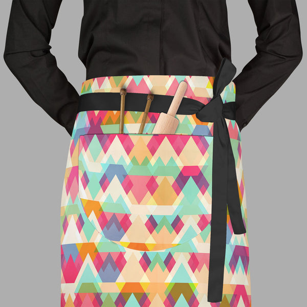 Triangles D1 Apron | Adjustable, Free Size & Waist Tiebacks-Aprons Waist to Feet-APR_WS_FT-IC 5007424 IC 5007424, Abstract Expressionism, Abstracts, Ancient, Art and Paintings, Diamond, Digital, Digital Art, Fantasy, Fashion, Geometric, Geometric Abstraction, Graphic, Hipster, Historical, Illustrations, Medieval, Modern Art, Patterns, Retro, Semi Abstract, Signs, Signs and Symbols, Symbols, Triangles, Vintage, d1, full-length, waist, to, feet, apron, poly-cotton, fabric, adjustable, tiebacks, pattern, trian