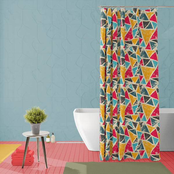 Grunge Triangle D2 Washable Waterproof Shower Curtain-Shower Curtains-CUR_SH-IC 5007428 IC 5007428, Abstract Expressionism, Abstracts, Ancient, Art and Paintings, Culture, Digital, Digital Art, Ethnic, Geometric, Geometric Abstraction, Graffiti, Graphic, Historical, Illustrations, Medieval, Modern Art, Patterns, Retro, Semi Abstract, Signs, Signs and Symbols, Traditional, Triangles, Tribal, Urban, Vintage, World Culture, grunge, triangle, d2, washable, waterproof, polyester, shower, curtain, eyelets, patter