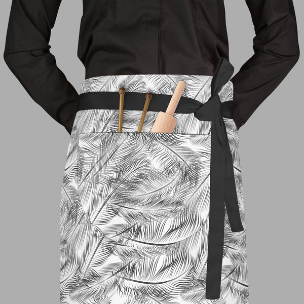 Feathers Apron | Adjustable, Free Size & Waist Tiebacks-Aprons Waist to Feet-APR_WS_FT-IC 5007443 IC 5007443, Abstract Expressionism, Abstracts, Ancient, Animals, Art and Paintings, Birds, Black, Black and White, Decorative, Digital, Digital Art, Drawing, Fashion, Geometric, Geometric Abstraction, Graphic, Historical, Illustrations, Medieval, Modern Art, Nature, Patterns, Retro, Scenic, Semi Abstract, Signs, Signs and Symbols, Vintage, White, feathers, full-length, waist, to, feet, apron, poly-cotton, fabri