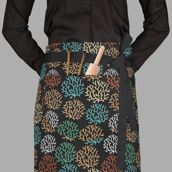 Spring Leaves D4 Apron | Adjustable, Free Size & Waist Tiebacks-Aprons Waist to Feet-APR_WS_FT-IC 5007468 IC 5007468, Abstract Expressionism, Abstracts, Art and Paintings, Black and White, Botanical, Decorative, Digital, Digital Art, Drawing, Fashion, Floral, Flowers, Graphic, Illustrations, Modern Art, Nature, Patterns, Retro, Scenic, Seasons, Semi Abstract, Signs, Signs and Symbols, White, spring, leaves, d4, full-length, waist, to, feet, apron, poly-cotton, fabric, adjustable, tiebacks, abstract, art, au