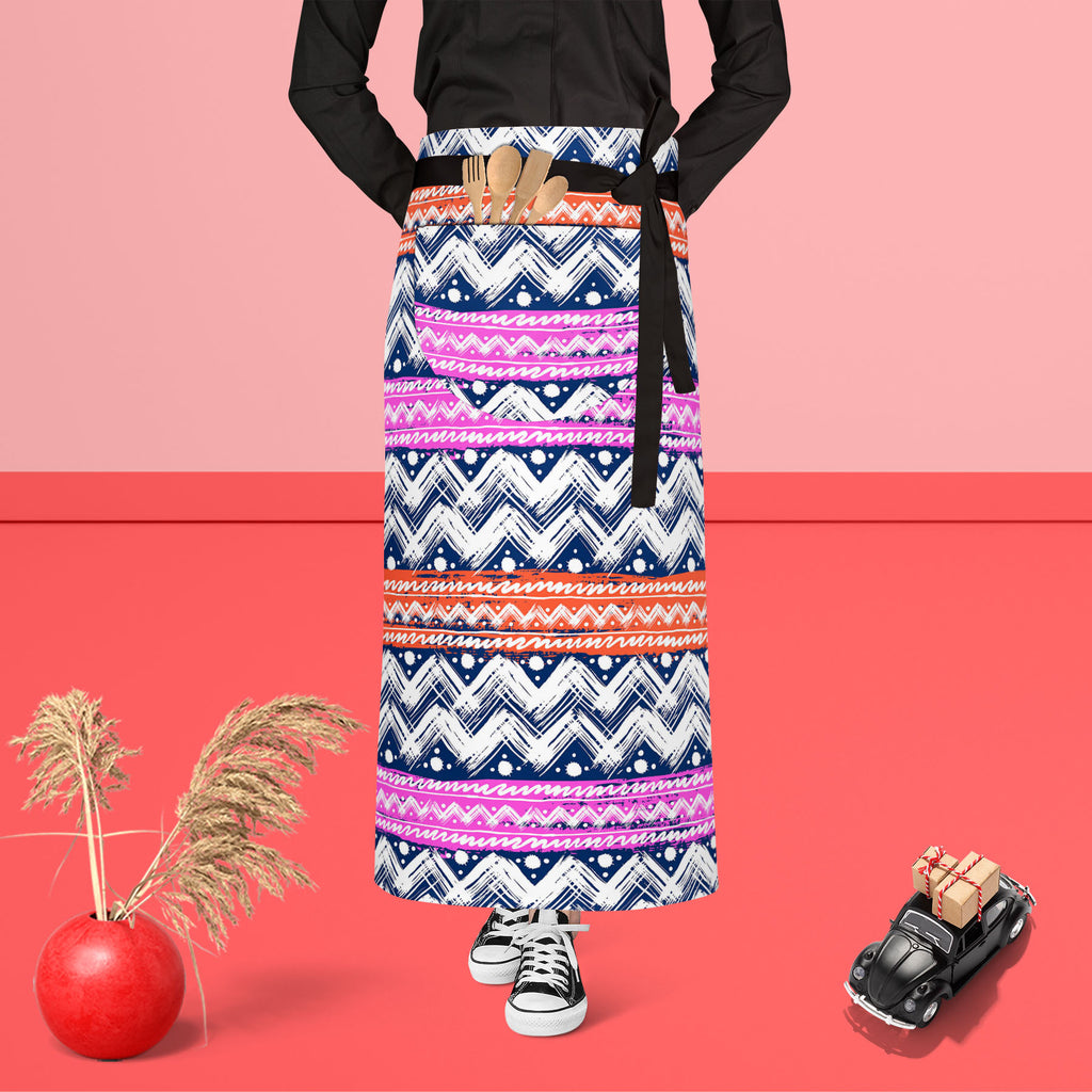 Bold Zigzag Apron | Adjustable, Free Size & Waist Tiebacks-Aprons Waist to Feet-APR_WS_FT-IC 5007506 IC 5007506, Christianity, Culture, Ethnic, Fashion, Illustrations, Patterns, Stripes, Traditional, Tribal, World Culture, bold, zigzag, apron, adjustable, free, size, waist, tiebacks, vector, seamless, pattern, hand, painted, brushstrokes, bright, colors, print, wallpaper, fall, winter, fabric, textile, christmas, wrapping, paper, artzfolio, kitchen apron, white apron, kids apron, cooking apron, chef apron, 