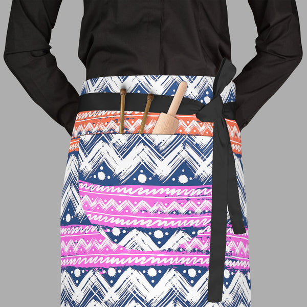 Bold Zigzag Apron | Adjustable, Free Size & Waist Tiebacks-Aprons Waist to Feet-APR_WS_FT-IC 5007506 IC 5007506, Christianity, Culture, Ethnic, Fashion, Illustrations, Patterns, Stripes, Traditional, Tribal, World Culture, bold, zigzag, full-length, waist, to, feet, apron, poly-cotton, fabric, adjustable, tiebacks, vector, seamless, pattern, hand, painted, brushstrokes, bright, colors, print, wallpaper, fall, winter, textile, christmas, wrapping, paper, artzfolio, kitchen apron, white apron, kids apron, coo