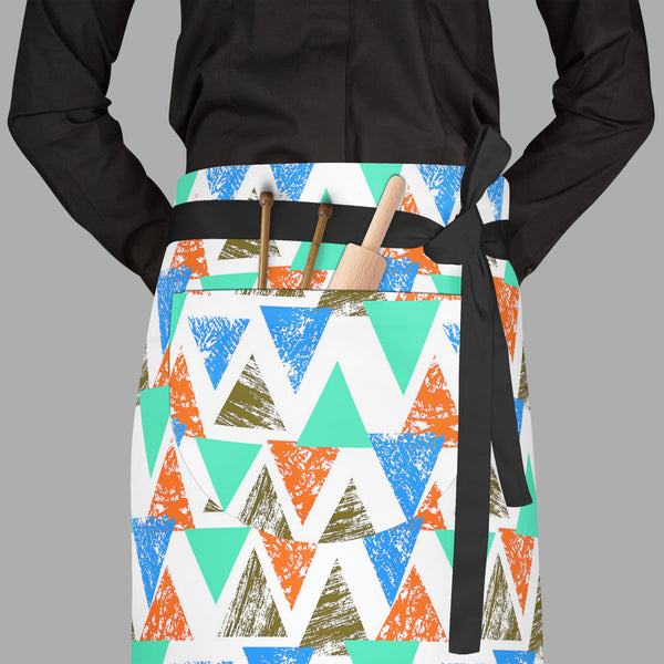Mixed Triangled D2 Apron | Adjustable, Free Size & Waist Tiebacks-Aprons Waist to Feet-APR_WS_FT-IC 5007536 IC 5007536, Abstract Expressionism, Abstracts, African, Ancient, Art and Paintings, Aztec, Bohemian, Brush Stroke, Chevron, Culture, Ethnic, Eygptian, Geometric, Geometric Abstraction, Graffiti, Hand Drawn, Historical, Medieval, Mexican, Modern Art, Patterns, Retro, Semi Abstract, Signs, Signs and Symbols, Splatter, Traditional, Triangles, Tribal, Vintage, Watercolour, World Culture, mixed, triangled,