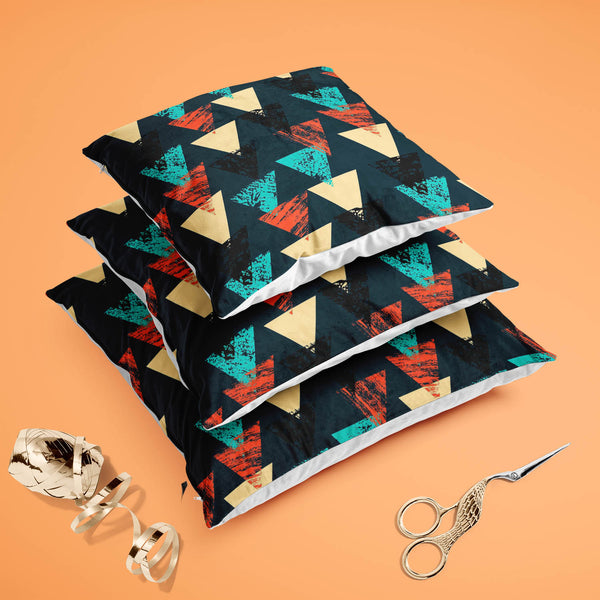 Triangled D4 Cushion Cover Throw Pillow-Cushion Covers-CUS_CV-IC 5007540 IC 5007540, Abstract Expressionism, Abstracts, African, Ancient, Art and Paintings, Aztec, Bohemian, Brush Stroke, Chevron, Culture, Ethnic, Eygptian, Geometric, Geometric Abstraction, Graffiti, Hand Drawn, Historical, Medieval, Mexican, Modern Art, Patterns, Retro, Semi Abstract, Signs, Signs and Symbols, Splatter, Traditional, Triangles, Tribal, Vintage, Watercolour, World Culture, triangled, d4, cushion, cover, throw, pillow, case, 