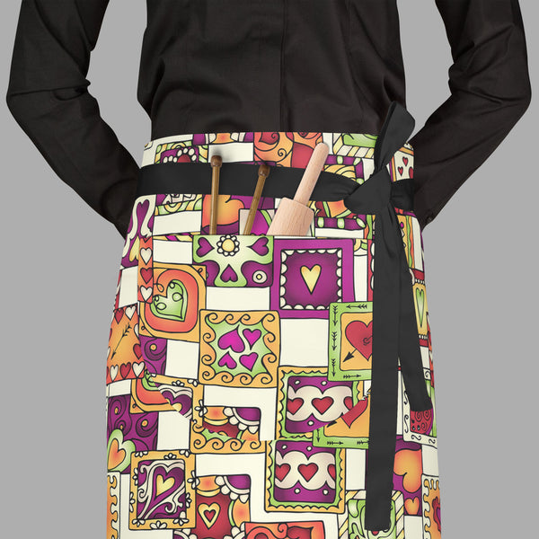 Doodle Hearts D3 Apron | Adjustable, Free Size & Waist Tiebacks-Aprons Waist to Feet-APR_WS_FT-IC 5007546 IC 5007546, Abstract Expressionism, Abstracts, Ancient, Art and Paintings, Birthday, Botanical, Culture, Digital, Digital Art, Drawing, Ethnic, Fashion, Floral, Flowers, Graphic, Hearts, Historical, Illustrations, Indian, Love, Medieval, Nature, Patterns, Retro, Romance, Semi Abstract, Signs, Signs and Symbols, Traditional, Tribal, Vintage, Wedding, World Culture, doodle, d3, full-length, waist, to, fee