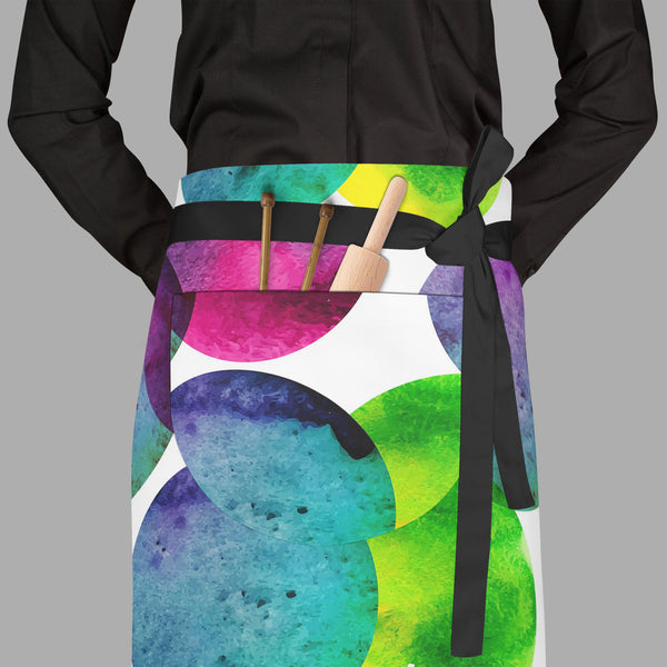 Circles On White D1 Apron | Adjustable, Free Size & Waist Tiebacks-Aprons Waist to Feet-APR_WS_FT-IC 5007567 IC 5007567, Abstract Expressionism, Abstracts, Black and White, Brush Stroke, Circle, Digital, Digital Art, Dots, Drawing, Fashion, Graphic, Hand Drawn, Illustrations, Modern Art, Patterns, Semi Abstract, Signs, Signs and Symbols, Splatter, Watercolour, White, circles, on, d1, full-length, waist, to, feet, apron, poly-cotton, fabric, adjustable, tiebacks, abstract, aqua, artistic, artwork, backdrop, 