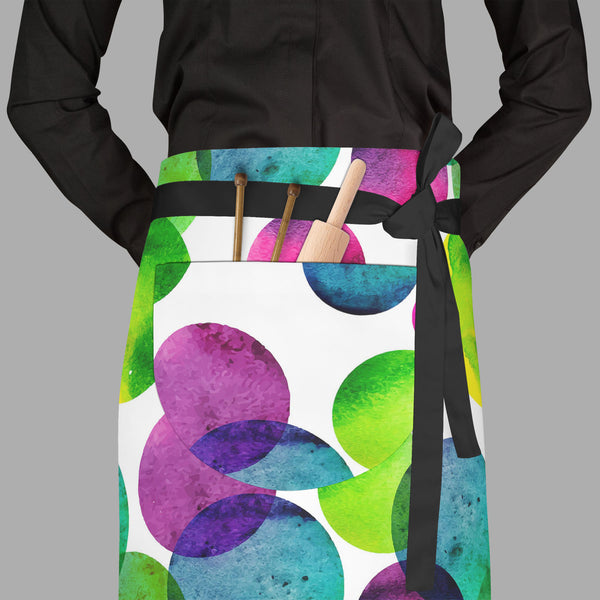 Circles On White D2 Apron | Adjustable, Free Size & Waist Tiebacks-Aprons Waist to Feet-APR_WS_FT-IC 5007568 IC 5007568, Abstract Expressionism, Abstracts, Black and White, Brush Stroke, Circle, Digital, Digital Art, Dots, Drawing, Fashion, Graphic, Hand Drawn, Illustrations, Modern Art, Patterns, Semi Abstract, Signs, Signs and Symbols, Splatter, Watercolour, White, circles, on, d2, full-length, waist, to, feet, apron, poly-cotton, fabric, adjustable, tiebacks, abstract, aqua, artistic, artwork, backdrop, 