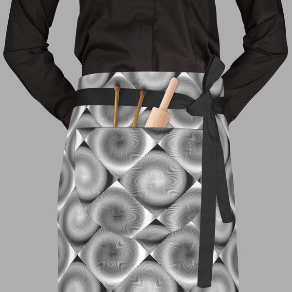 Spiral Movement Apron | Adjustable, Free Size & Waist Tiebacks-Aprons Waist to Feet-APR_WS_FT-IC 5007577 IC 5007577, Abstract Expressionism, Abstracts, Art and Paintings, Black, Black and White, Circle, Diamond, Digital, Digital Art, Geometric, Geometric Abstraction, Graphic, Grid Art, Illustrations, Modern Art, Patterns, Semi Abstract, Signs, Signs and Symbols, Stripes, White, spiral, movement, full-length, waist, to, feet, apron, poly-cotton, fabric, adjustable, tiebacks, abstract, abstraction, art, backg