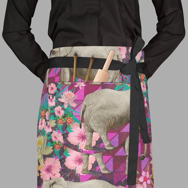 Elephant Pattern D1 Apron | Adjustable, Free Size & Waist Tiebacks-Aprons Waist to Feet-APR_WS_FT-IC 5007595 IC 5007595, Botanical, Drawing, Floral, Flowers, Illustrations, Indian, Nature, Patterns, Signs, Signs and Symbols, elephant, pattern, d1, full-length, waist, to, feet, apron, poly-cotton, fabric, adjustable, tiebacks, design, elephants, exotic, illustration, jungles, lotus, seamless, artzfolio, kitchen apron, white apron, kids apron, cooking apron, chef apron, aprons for men, aprons for women, kitch
