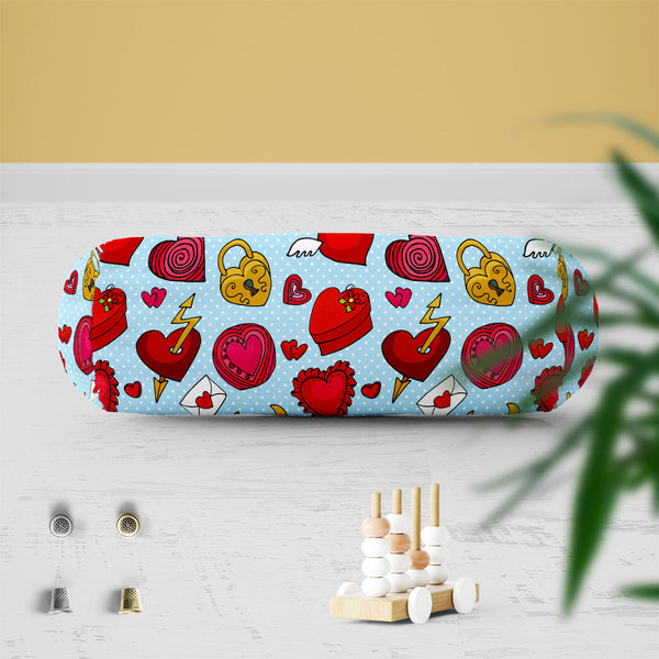Valentine Love Bolster Cover Booster Cases | Concealed Zipper Opening-Bolster Covers-BOL_CV_ZP-IC 5007597 IC 5007597, Abstract Expressionism, Abstracts, Ancient, Animated Cartoons, Art and Paintings, Caricature, Cartoons, Decorative, Digital, Digital Art, Drawing, Graphic, Hearts, Historical, Holidays, Icons, Love, Medieval, Patterns, Retro, Romance, Semi Abstract, Signs, Signs and Symbols, Symbols, Vintage, Wedding, valentine, bolster, cover, booster, cases, zipper, opening, poly, cotton, fabric, abstract,