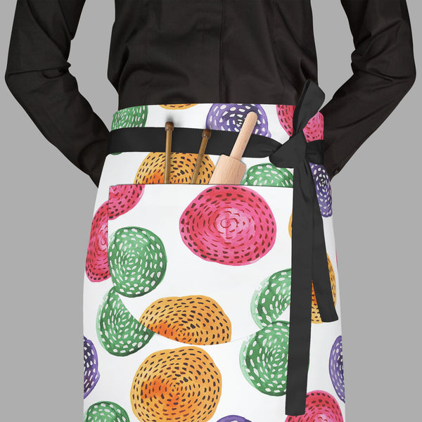 Watercolor Circles D5 Apron | Adjustable, Free Size & Waist Tiebacks-Aprons Waist to Feet-APR_WS_FT-IC 5007614 IC 5007614, Abstract Expressionism, Abstracts, Art and Paintings, Circle, Digital, Digital Art, Dots, Drawing, Fashion, Geometric, Geometric Abstraction, Graphic, Illustrations, Modern Art, Patterns, Retro, Semi Abstract, Signs, Signs and Symbols, Splatter, Watercolour, watercolor, circles, d5, full-length, waist, to, feet, apron, poly-cotton, fabric, adjustable, tiebacks, abstract, art, backdrop, 