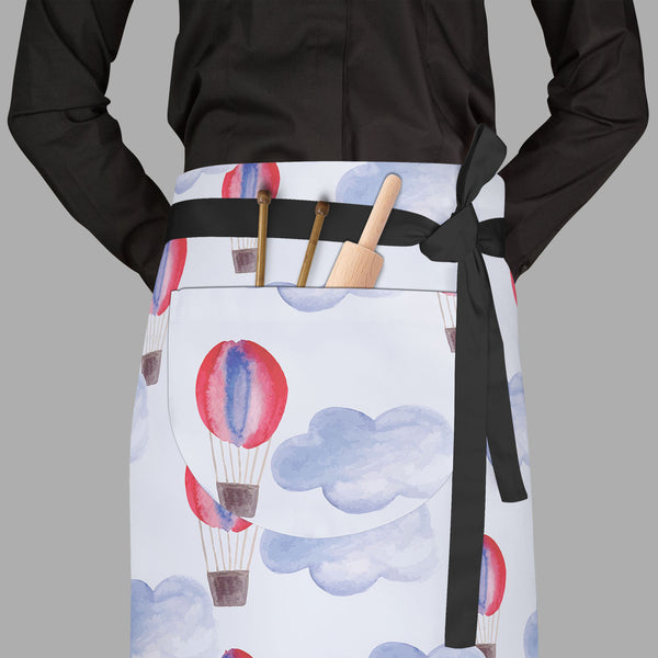 Watercolor Balloons & Clouds D1 Apron | Adjustable, Free Size & Waist Tiebacks-Aprons Waist to Feet-APR_WS_FT-IC 5007627 IC 5007627, Abstract Expressionism, Abstracts, Ancient, Black and White, Digital, Digital Art, Drawing, Graphic, Hand Drawn, Historical, Illustrations, Medieval, Patterns, Retro, Semi Abstract, Signs, Signs and Symbols, Splatter, Vintage, Watercolour, White, watercolor, balloons, clouds, d1, full-length, waist, to, feet, apron, poly-cotton, fabric, adjustable, tiebacks, abstract, aerostat