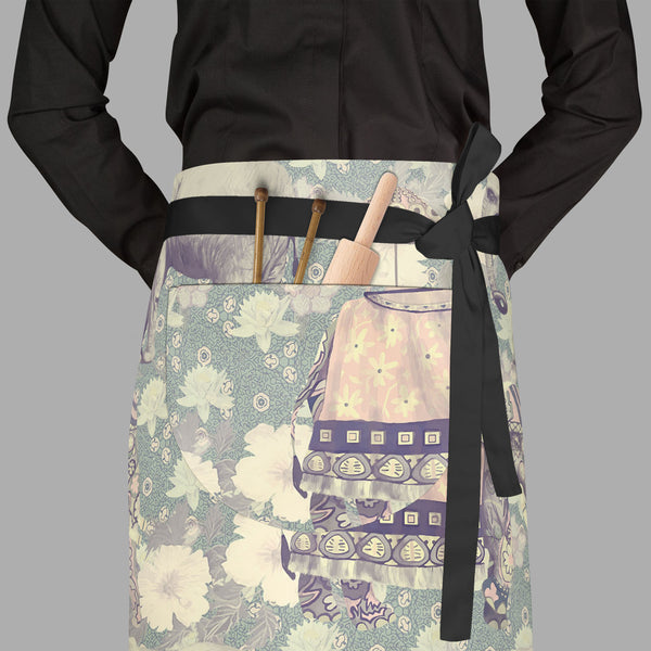 Elephant Pattern D3 Apron | Adjustable, Free Size & Waist Tiebacks-Aprons Waist to Feet-APR_WS_FT-IC 5007630 IC 5007630, Ancient, Art and Paintings, Botanical, Fashion, Floral, Flowers, Hand Drawn, Historical, Indian, Medieval, Nature, Patterns, Retro, Scenic, Signs, Signs and Symbols, Vintage, elephant, pattern, d3, full-length, waist, to, feet, apron, poly-cotton, fabric, adjustable, tiebacks, art, background, design, exotic, flower, hand, drawn, india, lotus, old, seamless, style, trend, trendy, wild, li