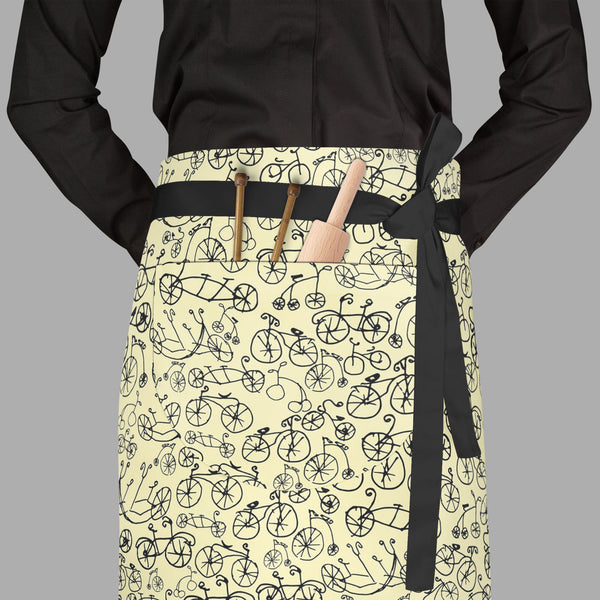 Hand Painted Bikes Apron | Adjustable, Free Size & Waist Tiebacks-Aprons Waist to Feet-APR_WS_FT-IC 5007642 IC 5007642, Ancient, Art Nouveau, Automobiles, Bikes, Historical, Illustrations, Medieval, Patterns, Retro, Sketches, Sports, Transportation, Travel, Vehicles, Vintage, hand, painted, full-length, waist, to, feet, apron, poly-cotton, fabric, adjustable, tiebacks, art, nouveau, bicycle, illustration, pattern, penny, farthing, seamless, sketch, texture, transport, wheel, artzfolio, kitchen apron, white 