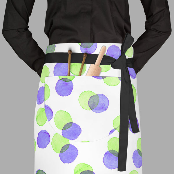 Watercolor Dots D4 Apron | Adjustable, Free Size & Waist Tiebacks-Aprons Waist to Feet-APR_WS_FT-IC 5007645 IC 5007645, Abstract Expressionism, Abstracts, Art and Paintings, Black and White, Circle, Digital, Digital Art, Dots, Drawing, Geometric, Geometric Abstraction, Graphic, Hand Drawn, Illustrations, Modern Art, Patterns, Semi Abstract, Signs, Signs and Symbols, Splatter, Watercolour, White, watercolor, d4, full-length, waist, to, feet, apron, poly-cotton, fabric, adjustable, tiebacks, abstract, art, ar