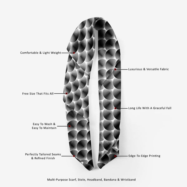 Monochrome Ellipse Printed Scarf | Neckwear Balaclava | Girls & Women | Soft Poly Fabric-Scarfs Basic--IC 5007654 IC 5007654, Abstract Expressionism, Abstracts, Art and Paintings, Black, Black and White, Circle, Digital, Digital Art, Geometric, Geometric Abstraction, Graphic, Illustrations, Modern Art, Patterns, Semi Abstract, Signs, Signs and Symbols, Stripes, White, monochrome, ellipse, printed, scarf, neckwear, balaclava, girls, women, soft, poly, fabric, art, abstract, abstraction, background, circular,