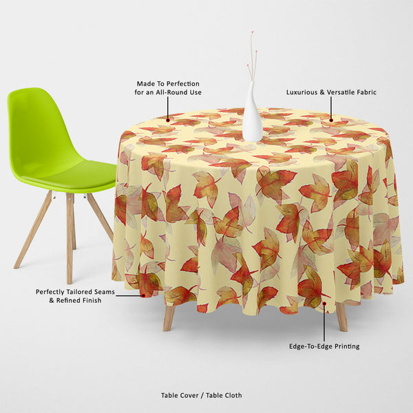Autumn Leaves Table Cloth Cover-Table Covers-CVR_TB_RD-IC 5007681 IC 5007681, Botanical, Drawing, Fashion, Floral, Flowers, Illustrations, Nature, Patterns, Scenic, Seasons, Signs, Signs and Symbols, Sketches, Watercolour, autumn, leaves, table, cloth, cover, canvas, fabric, background, beautiful, colore, creative, creativity, decor, decoration, design, drawn, effect, elegance, elegant, element, hand, illustration, image, interior, objects, painted, pattern, plant, raster, repetition, seamless, season, sket
