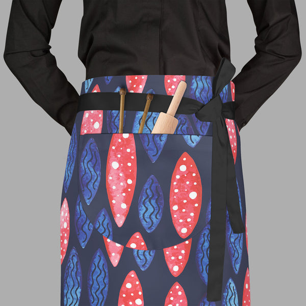 Spots & Waves D2 Apron | Adjustable, Free Size & Waist Tiebacks-Aprons Waist to Feet-APR_WS_FT-IC 5007687 IC 5007687, Abstract Expressionism, Abstracts, Art and Paintings, Black and White, Digital, Digital Art, Dots, Festivals and Occasions, Festive, Geometric, Geometric Abstraction, Graphic, Holidays, Illustrations, Patterns, Retro, Semi Abstract, Signs, Signs and Symbols, Surrealism, Watercolour, White, spots, waves, d2, full-length, waist, to, feet, apron, poly-cotton, fabric, adjustable, tiebacks, abstr