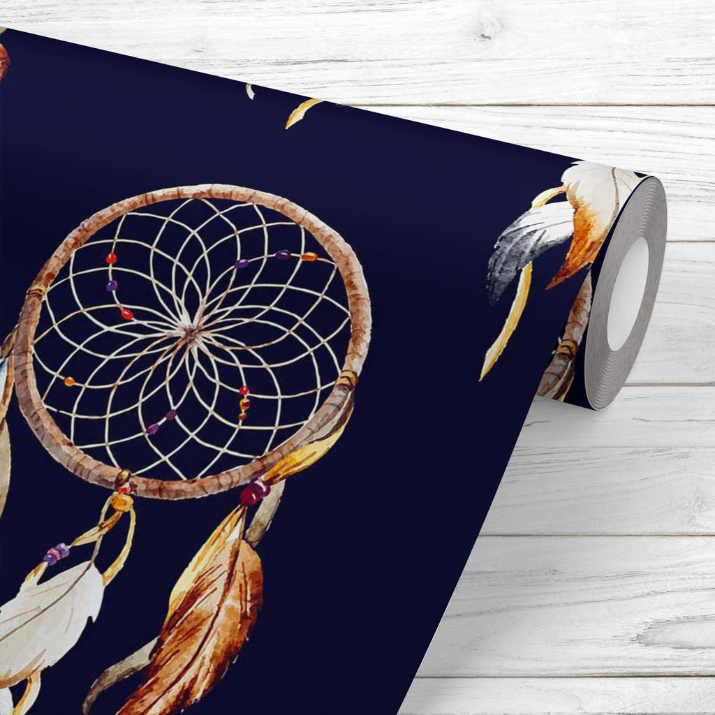 Watercolor Dreamcatcher Wallpaper Roll-Wallpapers Peel & Stick-WAL_PA-IC 5008020 IC 5008020, American, Ancient, Birds, Black and White, Circle, Culture, Decorative, Drawing, Ethnic, Historical, Illustrations, Indian, Medieval, Patterns, Signs and Symbols, Symbols, Traditional, Tribal, Vintage, Watercolour, White, World Culture, watercolor, dreamcatcher, wallpaper, roll, background, bead, bird, boho, card, catcher, chic, colorful, decoration, dream, feather, greeting, hanging, hippie, illustration, like, lin