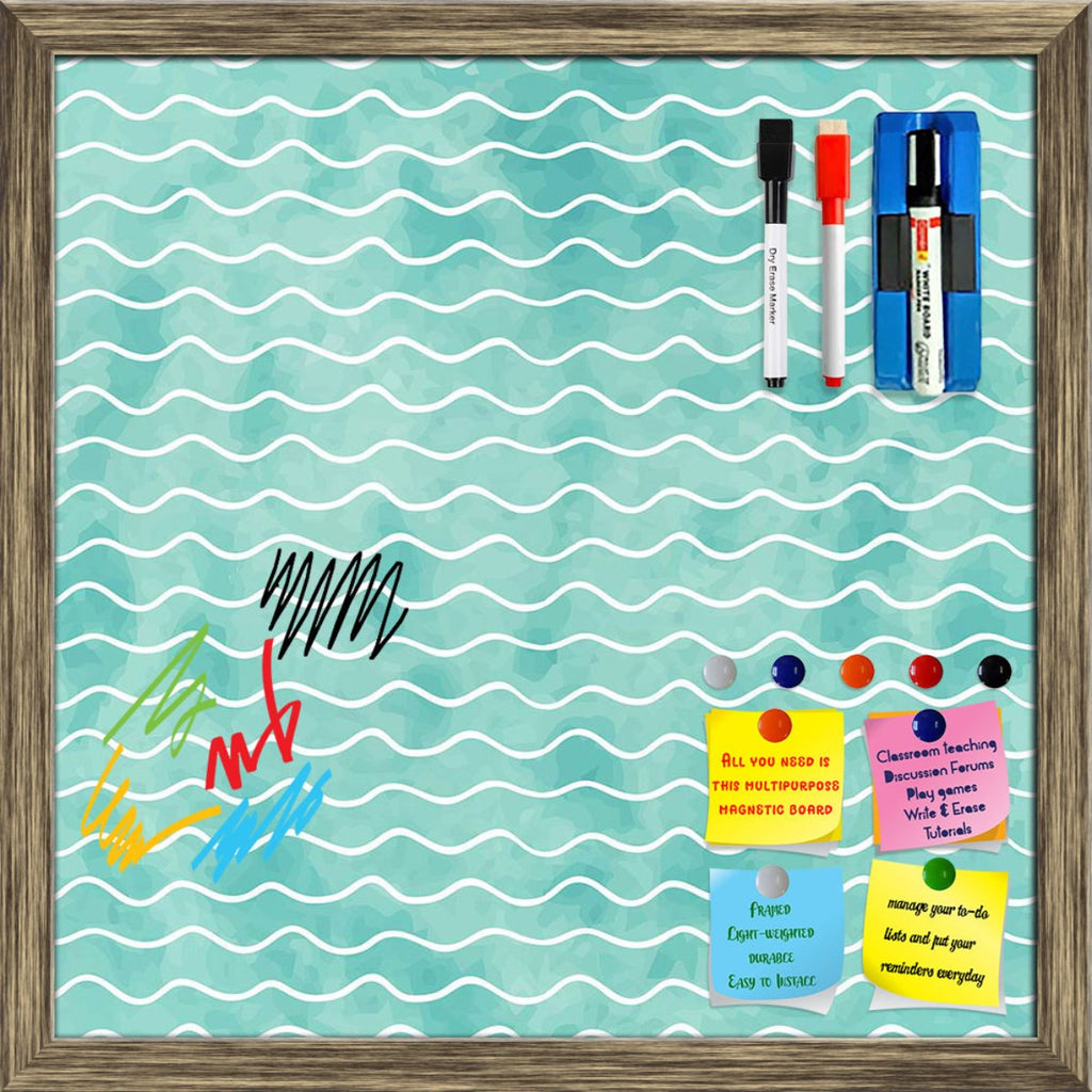 Watercolor Geometric Wave Pattern Framed Magnetic Dry Erase Board | Combo with Magnet Buttons & Markers-Magnetic Boards Framed-MGB_FR-IC 5008141 IC 5008141, Ancient, Books, Chevron, Culture, Ethnic, Fashion, Geometric, Geometric Abstraction, Herringbone, Historical, Medieval, Patterns, Retro, Seasons, Signs, Signs and Symbols, Traditional, Tribal, Vintage, Watercolour, World Culture, watercolor, wave, pattern, framed, magnetic, dry, erase, board, printed, whiteboard, with, 4, magnets, 2, markers, 1, duster,