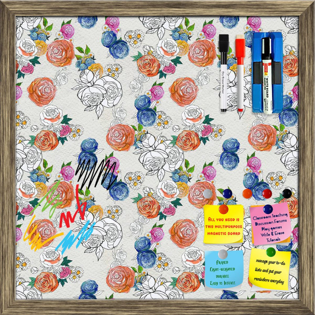Watercolor Colorful Flowers Pattern Framed Magnetic Dry Erase Board | Combo with Magnet Buttons & Markers-Magnetic Boards Framed-MGB_FR-IC 5008329 IC 5008329, Art and Paintings, Botanical, Digital, Digital Art, Drawing, Floral, Flowers, Graphic, Illustrations, Nature, Paintings, Patterns, Scenic, Signs, Signs and Symbols, Watercolour, watercolor, colorful, pattern, framed, magnetic, dry, erase, board, printed, whiteboard, with, 4, magnets, 2, markers, 1, duster, art, artistic, artwork, background, beauty, b