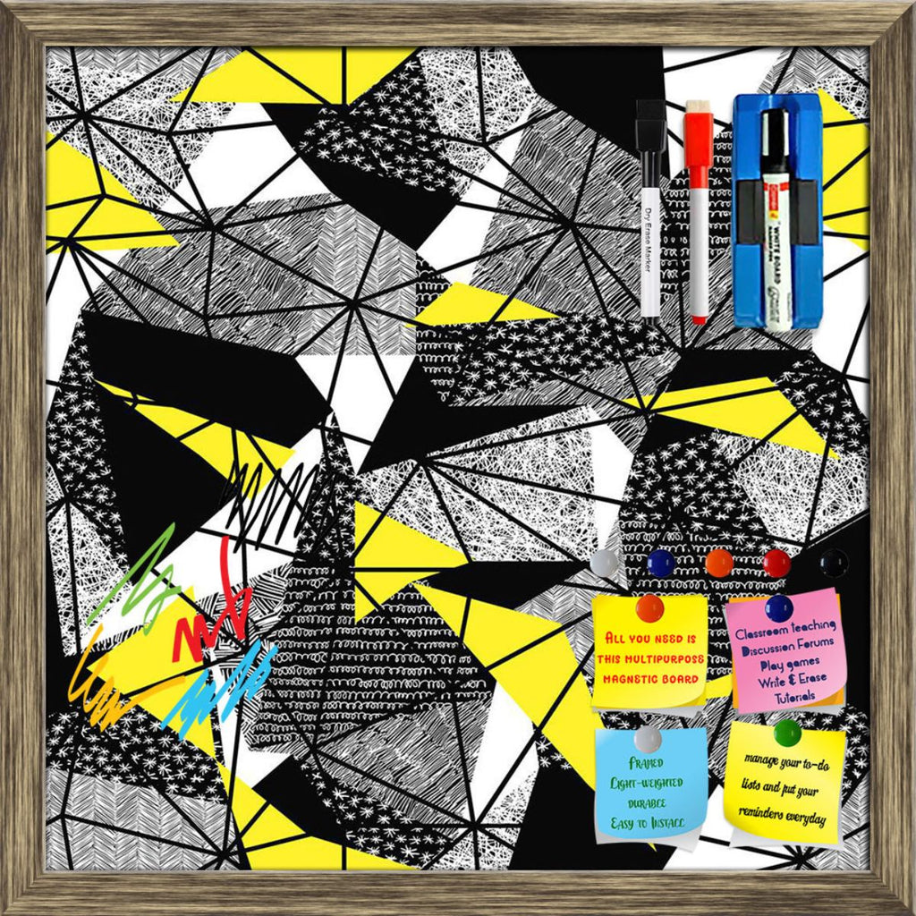 Pop Art Geometric Triangles Pattern D3 Framed Magnetic Dry Erase Board | Combo with Magnet Buttons & Markers-Magnetic Boards Framed-MGB_FR-IC 5008371 IC 5008371, Ancient, Art and Paintings, Fashion, Geometric, Geometric Abstraction, Grid Art, Hipster, Historical, Illustrations, Medieval, Modern Art, Patterns, Retro, Signs, Signs and Symbols, Triangles, Vintage, pop, art, pattern, d3, framed, magnetic, dry, erase, board, printed, whiteboard, with, 4, magnets, 2, markers, 1, duster, background, colorful, cool