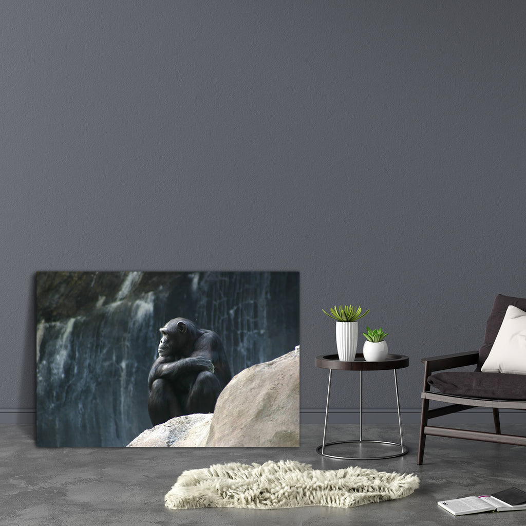 Contemplation Canvas Painting Synthetic Frame-Paintings MDF Framing-AFF_FR-IC 5000002 IC 5000002, African, contemplation, canvas, painting, synthetic, frame, africa, ape, chimpanzee, deep, grandfather, monkey, peace, primate, quiet, regal, rocks, royal, thinker, thinking, thought, wild, wisdom, zoo, artzfolio, wall decor for living room, wall frames for living room, frames for living room, wall art, canvas painting, wall frame, scenery, panting, paintings for living room, framed wall art, wall painting, sce