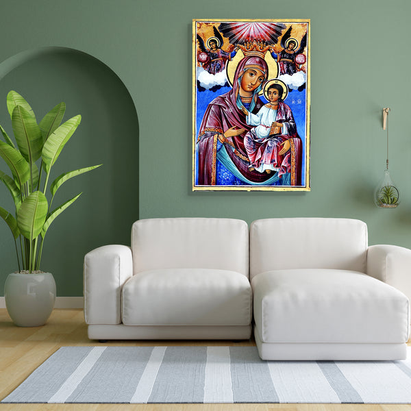 Religion Artwork of Bulgaria Canvas Painting Synthetic Frame-Paintings MDF Framing-AFF_FR-IC 5000003 IC 5000003, Ancient, Architecture, Art and Paintings, Christianity, Culture, Ethnic, Family, Figurative, Fresco, Historical, Icons, Jesus, Medieval, Mother Mary, Religion, Religious, Signs and Symbols, Symbols, Traditional, Tribal, Vintage, World Culture, artwork, of, bulgaria, canvas, painting, for, bedroom, living, room, engineered, wood, frame, saint, mary, mother, angel, antique, arch, art, child, childh
